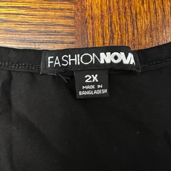 Fashion Nova Kendra Crop Top Black Racerback Plus Size 2X Womens Trendy Casual - Picture 7 of 10